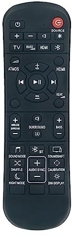 Replacement Remote Control fit for JBL 3.1 Soundbar JBL 9.1 Soundbar JBL 2.1 JBL 5.1 Soundbar Soundbar JBL 2.0 Soundbar JBL2GBAR51IMBLKAM Bar 5.1 Surround Sound Bar System