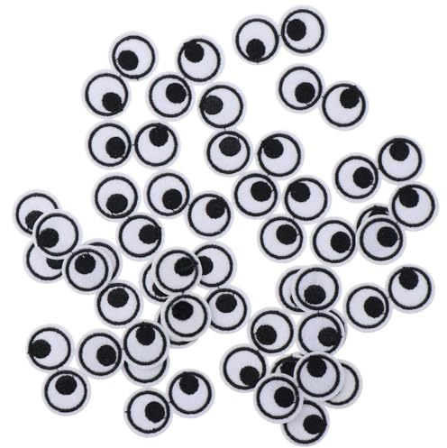 YYlingx 30PCS Black/White Eye Shape Embroidered Patch Iron on Sew on Cartoon Embroidered Patches for T-Shirt, Jeans, Shoes, Bags, Clothes Accessories