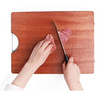 WYIPENGF Tagliere per tagliereTagliere in Legno - Rettangolo Reversibile con poggiapiedi in siliconeTagliere da Cucina per Carne, Formaggi e verdureAdatto per 2-4 Persone, Piccola Sorpresa