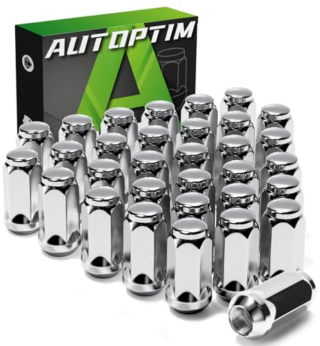 AUTOPTIM 9/16-18 Lug Nuts - 32 PCS Chrome, 3/4(19mm) Hex, for Dodge Ram