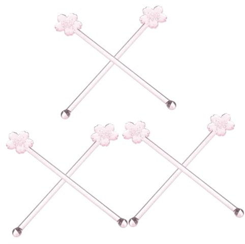 TOPBATHY 6pcs Cocktail Stirrers Reusable Stirrers Glass Swizzle Sticks Drink Mixers Stirring Sticks for Cocktails