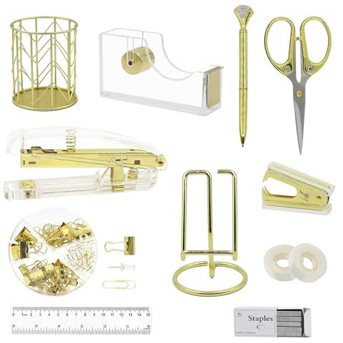 Fournitures de Bureau et Accessoires De Bureau pour Les Femmes, Extracteur D'Agrafes Et D'Agrafes, Fournitures de Papeterie, Support de TéLéPhone, Support de Ruban, Porte-Stylo, Stylo à Bille, Ciseaux