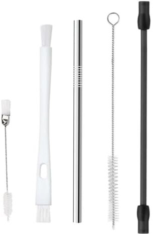 Milchschlauch Edelstahles, Kaffeevollautomat Zubehör Set, Milchschlauch Edelstahles Milchrohr und 3 Reinigungsbürste Zubehör Set kompatibel mit Siemens EQ6 Bosch VeroAroma Kaffeevollautomaten