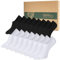 Caldodo Lot de 8 paires de chaussettes de sport respirantes en bambou pour homme et femme Cadeau pour homme et femme, Noir/blanc, 39-42
