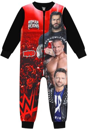 WWE Boys World Wrestling Entertainment - Tutina in pile per bambini, Rosso, 10-11 Years