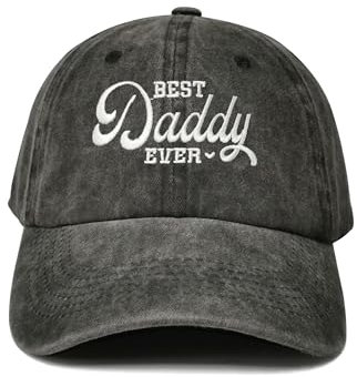 Hepandy Bestickte Baseballmützen und Mützen für Damen und Herren, Best Daddy Ever (Washed Black), Einheitsgröße