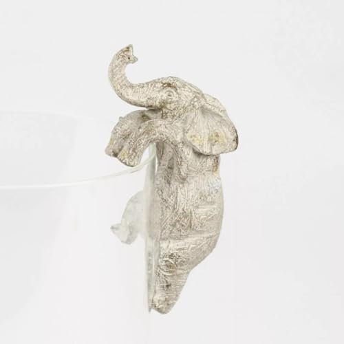 Fyne-Finds Resin Elephant Plant Pot Hanger Whitewash Pot Animal Sculpture Ornament Home Garden Pot Decor