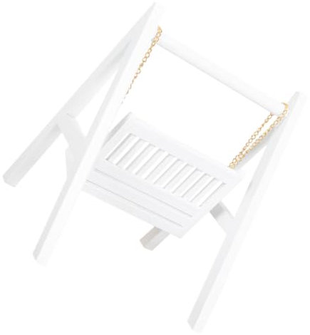 BCOATH Mini Holzschaukel Für Puppenhaus Weißes Schwingelement Für Kreative Szenen Für Miniaturfotografie Und Fantasievolles Spielzeug Puppenzubehör Für -projekte