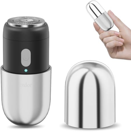 Rasierer Herren Elektrisch, Mini Rasierer Herren – Kompakter Elektrorasierer für Männer & Frauen, USB-C Wiederaufladbar, Tragbarer Nass- & Trockenrasierer für Reise und Zuhause (Silber)