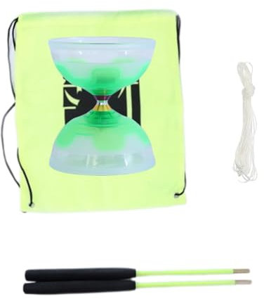 Will Like Diabolo mit Kugellager, Diabolo Jonglierset mit Diabolostab, Diabolo-Freizeitsport, perfekt für Outdoor-Sportarten (Grün)