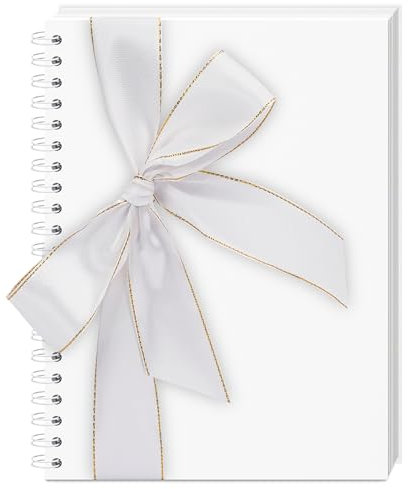 Vienrose Scrapbook Fotoalbum zum Selbstgestalten und Einkleben mit 40 Seiten, Hardcover Kraftpapier, DIY Scrapbook für Hochzeit, Geburtstag, 28 x 20,5 cm, Weiß