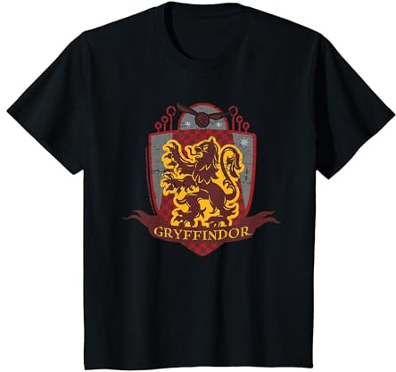 Enfant Harry Potter Gryffondor Quidditch Bouclier Vieilli pour Enfants T-Shirt
