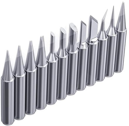 HARY 12Pcs Soldering Tips, 900M-T Soldering Iron Tips Replacement Set, Weller Soldering Iron Tips for Hakko, Yihua, Atten, Quick Stations, Soldering Tip Accessories for Welding Equipment