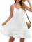 Vancavoo Robe de Plage Femme Cache Maillot de Bain D'été Tunique de Plage Courte Décontracté Dress Bikini Cover Up Bohème Beachwear,Blanc,L