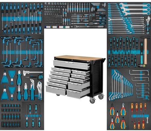 Imperiumtools Werkzeugwagen gefüllt 12 Schubladen Werkzeug Werkstattwagen