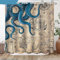 Hopomoon Rideau de douche Octopus pour salle de bain imperméable et résistant à l'humidité Style nautique rétro Vert 200 x 180 cm