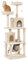Yaheetech 179cm Cat Tree Multi-level Cat Tower Large Climbing Scratching Posts with Condos/Perches/Hammock Broad-space kitten Activity Centre, Beige