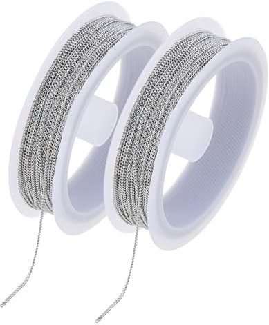 DICOSMETIC Catene in acciaio inox 20 m per collana 1 mm catena di bracciale in metallo sciolto catena di maglie saldate per donne e uomini fabbricazione di gioielli fai da te