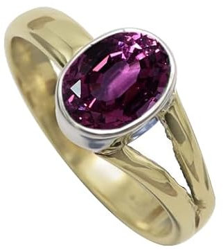 Im Labor gezüchteter Rhodolith-Edelstein- Sterling silber Und Messing Band Ring für Männer und Frauen in allen Größen Schmuck CRG1089AW2_(48 (15.3))