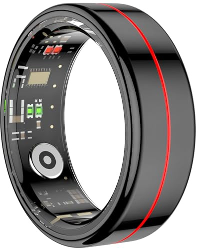 Smart Ring Fitness Tracker Heart Rate Monitor Sleep Tracker Blood Oxygen Health Fitness Ring Step Counter Calories Pedometer Waterproof Remote Camera Multi-Sport Mode Smart Rings for Men Women