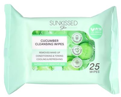 Sunkissed Skin Cucumber Cleansing Wipes 25 Pack