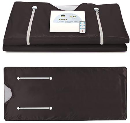 Couverture De Sauna Portable À Infrarouge Lointain, Couverture De Sauna À Infrarouge À 2 Zones, La Fermeture Éclair Peut Atteindre La Main, Les Deux Parties Supérieures Et Inférieures De La Chaleur De