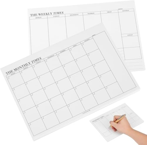 Weekly Planner Pad - 50 Weekly and 50 Monthly Sheets Undated Planner | Desk Planner Pad and To Do List - Weekly Planner Notebook, Daily Planner Pad
