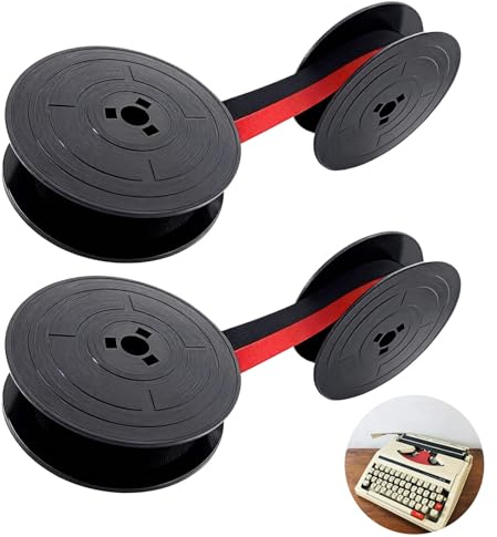 2 Stück GR4 Farbband für Schreibmaschinen, Schreibmaschine Farbband, farbbands Schreibmaschine, Schreibmaschinenband, für Präzise und Klare Druckergebnisse, Einfach zu Installieren (Rot Schwarz)
