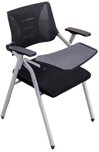 Chaises for tablette avec surface de bureau rabattable et design pliable, parfaites for les salles d'attente de bureau, les zones de réception, les salles de classe et les réunions(Black 1ps)