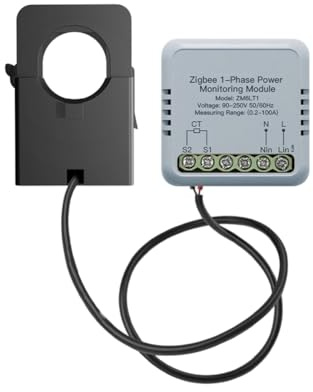 Jnchdghwa Tuya Zigbee 100A Power Meter 1-Phase Monitoring Module with Bidirectional Current Transformer Sensor Clamp