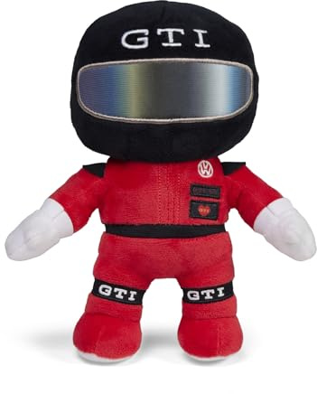 Volkswagen 3A5087576 Rennfahrer Plüschfigur GTI Maskottchen Fanartikel Rennfahreranzug Helm, rot/schwarz