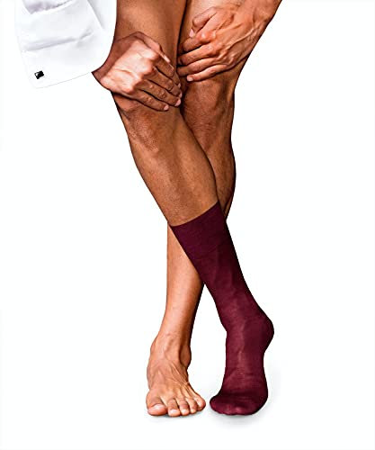 FALKE Men's No. 9 M So Fil D'Écosse Cotton Plain 1 Pair Socks, Red Barolo 8596, 10-11