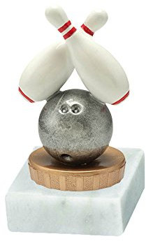 RaRu Bowling-Pokal mit Wunschgravur und Resin-Klebefigur