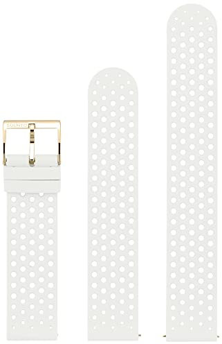 Suunto SS050179000 Correa de sustitución original para todos los relojes Suunto 3 Fitness, silicona, largo: 21,7 cm, ancho: 20 mm, incluye pasadores de fijación, blanco/dorado