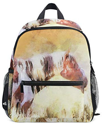Eslifey Schulrucksack mit Pferdemotiv, für Jungen und Mädchen