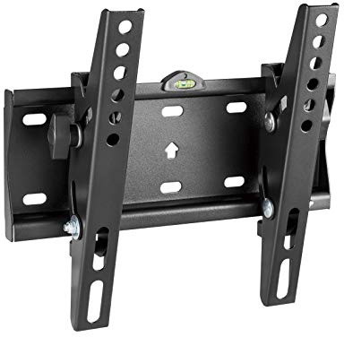iTECH PLB16B Supreme Tilt Wall Mount Bracket with Integrated Spirit Level for TVs 23-43” with Fingertip Tilt, cold rolled steel construction for Samsung, Sony, Panasonic, LG, etc