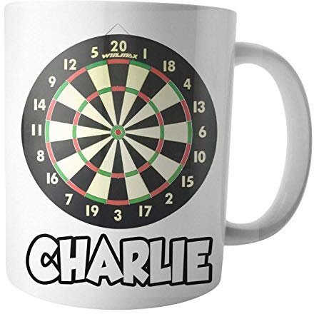 AK Giftshop Personalised Mug - Dartboard - Gift - Birthday - Christmas - Stocking Filler - Secret Santa