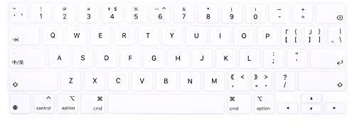 HRH Silicone Magic Keyboard Cover Skin for 2020 iPad Pro 12.9 Inch Magic Keyboard(4nd Generation) Model MXQU2LL/A, iPad Pro 12.9 Keyboard Protector Accessories-White