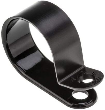UKCable-Ties 10 pcs Nylon Plastic P Clips Black - Fasteners for Conduit, Cable, Tubing & Sleeving (5, Ø 9mm)