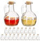 Relaxdays 20x Porta Olio e Aceto, Set Doppio, 2 Bottiglie in Vetro con Tappo in Sughero, Condimenti, 180 ml Una, Trasparente
