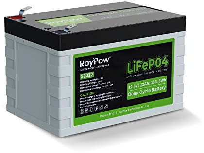RoyPow Batteria ricaricabile LiFePO4 al litio da 12V 12Ah, 3500 cicli, con ciclo profondo, FiOS di ricambio per batteria SLA per RV/camper, scooter per bambini, ricerca di pesce