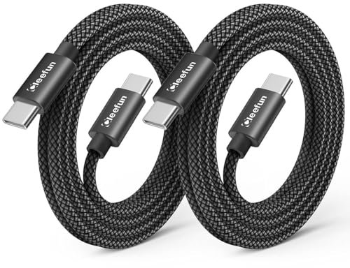 CLEEFUN USB C to USB C Cable (1.8m, 2-Pack), 60W Type C to C PD QC 3.0 Fast Charger Charging Cord Compatible With Samsung Galaxy S21 S20 fe Note 20 10 Ultra Plus A51 A71 A80 A90, Pixel 5 4 3 XL