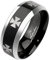 Mianova Herren Band Ring Edelstahl mit Kreuz Bandring Herrenring Partnerring Biker Rocker Schwarz Silber Größe 73 (23.2)