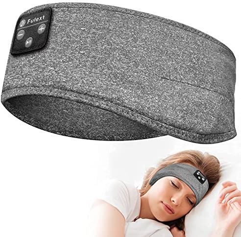 Schlafkopfhörer,Bluetooth Kopfband Kopfhörer Personalisierte Weihnachten Geschenke Schlafmaske mit Kopfhörer Schlafen, Coole Gadgets für Frauen/Männer,Sport, Seitenschläfer Hellgrau