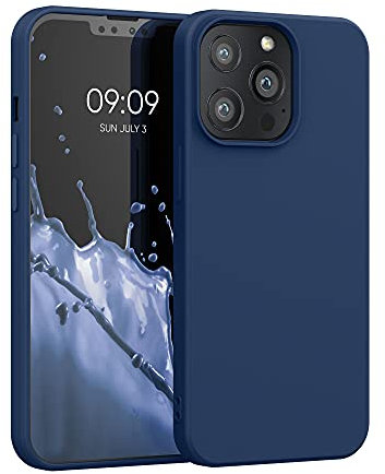 kwmobile Case Compatible with Apple iPhone 13 Pro Case - Slim Protective TPU Silicone Phone Cover - Navy Blue