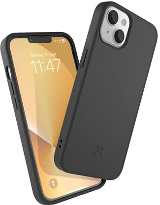Woodcessories - Handyhülle kompatibel mit iPhone 13 Hülle schwarz - Nachhaltig aus Pflanzen