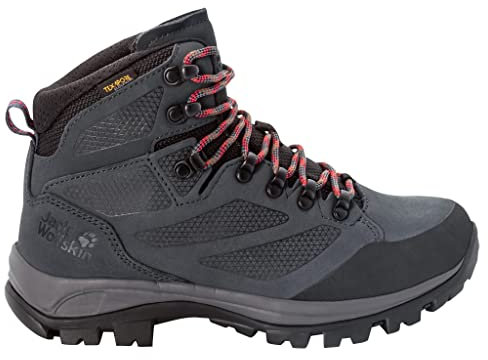 Jack Wolfskin Damen Rebellion Texapore Mid W, Grey / Red, 37 EU