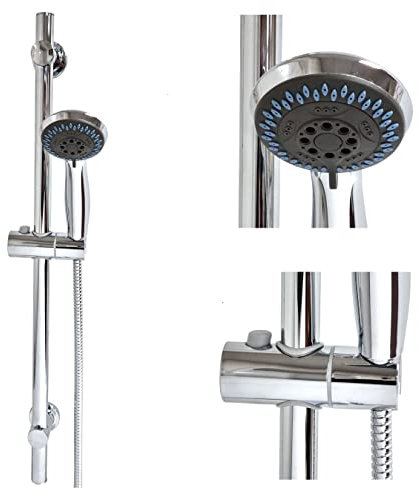 EcoSpa Regal Chrome Shower Kit with Adjustable Brackets, 5 Function Handset and 1.5m Hose