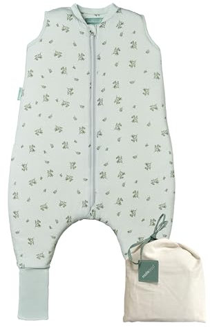 molis&co - Baby schlafsack mit Füßen und Socke - Ideal für den Winter - Babyschlafsack mit Beinen 2,5 tog - 100% Baumwolle (Oeko-TEX 100), Premium Qualität - Botany Green (80 cm)