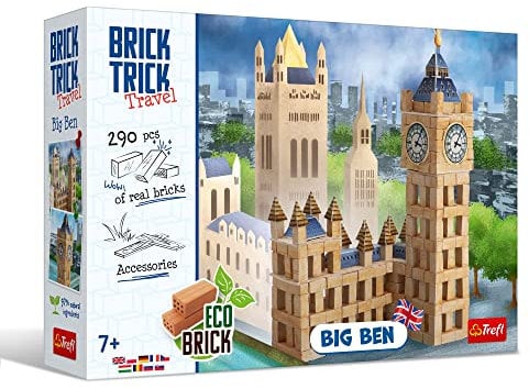 Brick Trick Trefl BAU mit Ziegel Reisen - Big Ben - Symbol, natürlicher Ziegel, ECO Ziegelblöcke, DIY, über 290 Ziegel, Für Baufans, Kreativset für Kinder ab 7 Jahren